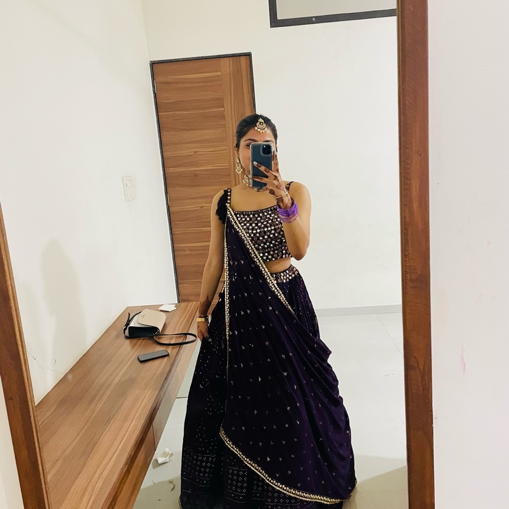 Elegant Eggplant Purple Lehenga Choli